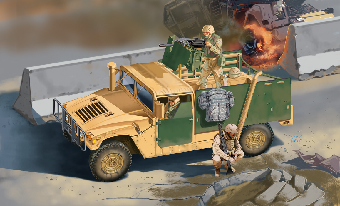 Award Winner Built Italeri 1/35 US Army Humvee M998 Command Vehicle Interior 