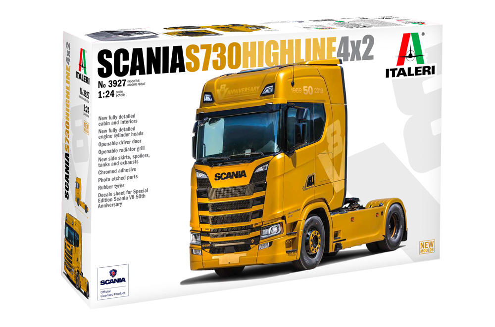 1:24 ITALERI Scania S730 Highline 4X2 Truck Kit IT3927 Model