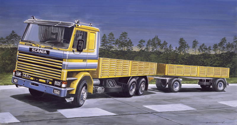 Maquette camion Italeri 1/24 770 Scania 142M Flat Bed