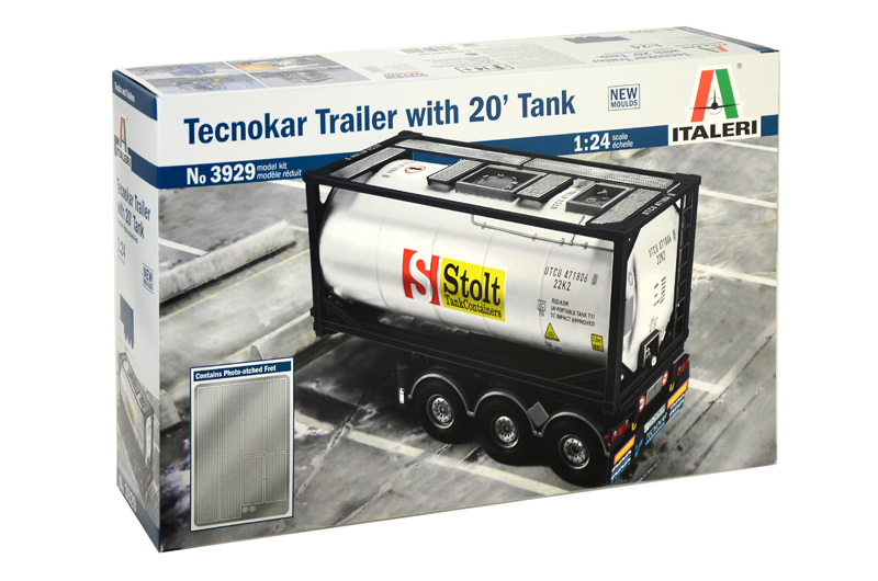Tecnokar 20' Container Trailer Truck Anhänger 1:24 Model Kit Italeri 3887