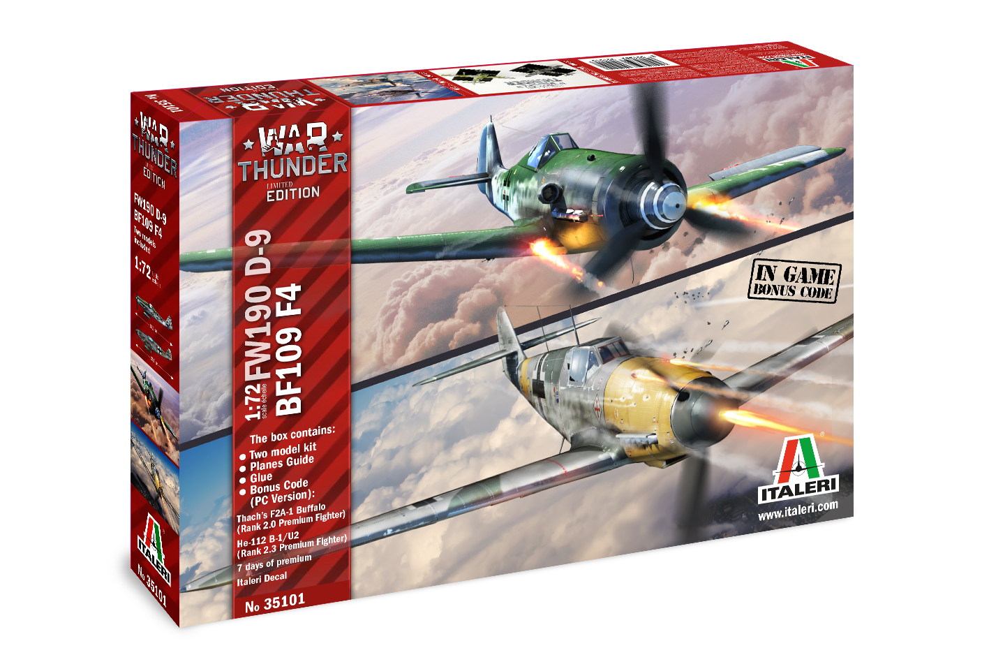 Italeri War Thunder Bf 109 F 4 Fw 190 D 9