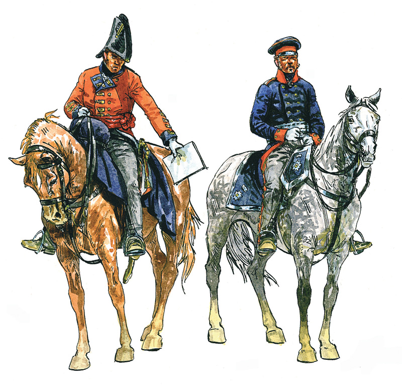 ITALERI WATERLOO 1/72 British et Prussien General Staff guerres napoléoniennes sans boîte 