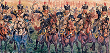 ESCI 1/72 Waterloo British Light Dragoons napoléoniennes X 12 chevaux de carotte sans boîte 