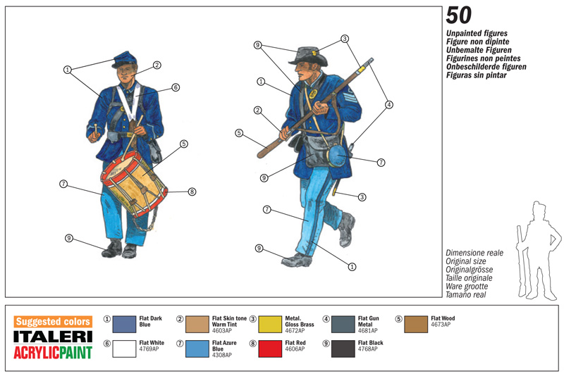 1 HAT 8319 Soldatini 1/72  American Civil War Marching 