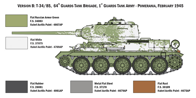 Italeri 1/35 Soviet T-34/85 # 6545 