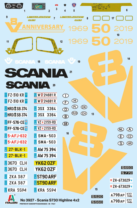 Italeri 3927 1:24 Scania S730 Highline Kit de modélisme 4 x 2 en