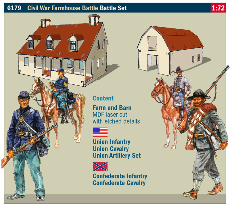 New Italeri 1/72 American Civil War 6 Confederate Cavalry & 16 Infantry Soldier 